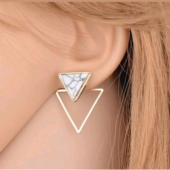 Marble Geometric Earrings - Picture 1 of 3